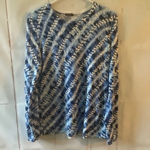 J. McLaughlin Blue Pattern Sweater